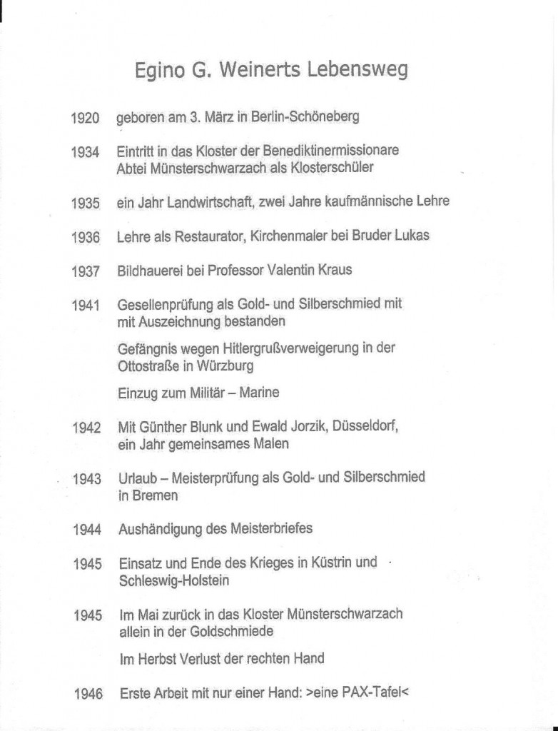 Egino Weinert Curriculum 1